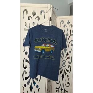 Ford Truck Graphic T Shirt I Like Big Trucks Adult Small Blue Vintage Style NWOT